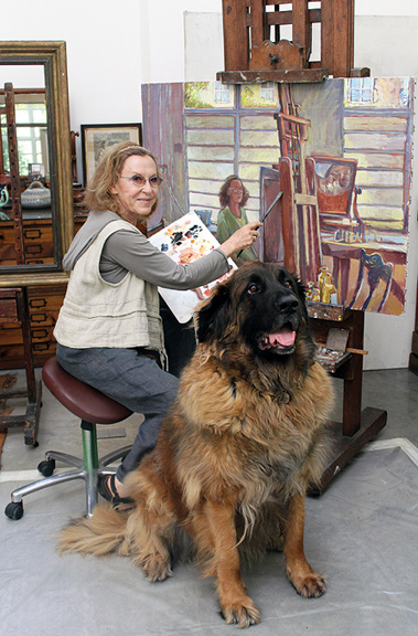 Naomi with her Leonberger, Potemkin (2015)